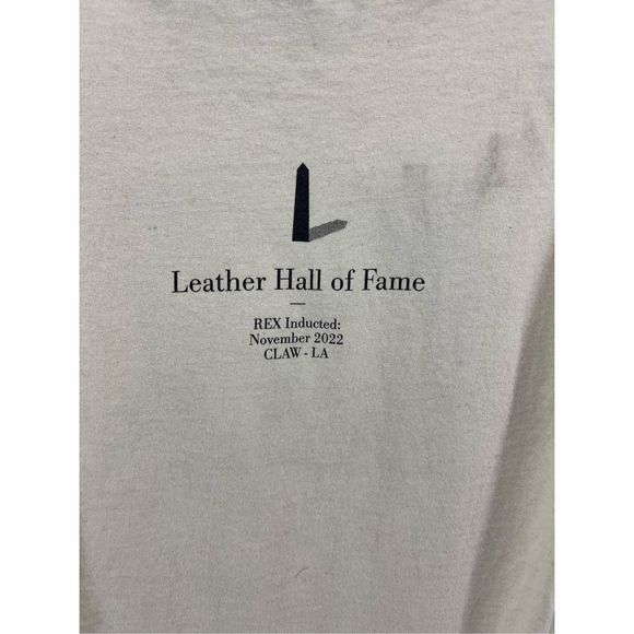 Club Claw LA Graphic Tee S Leather Hall of Fame Gildan Heavy Cotton Cream Black - Picture 3 of 5